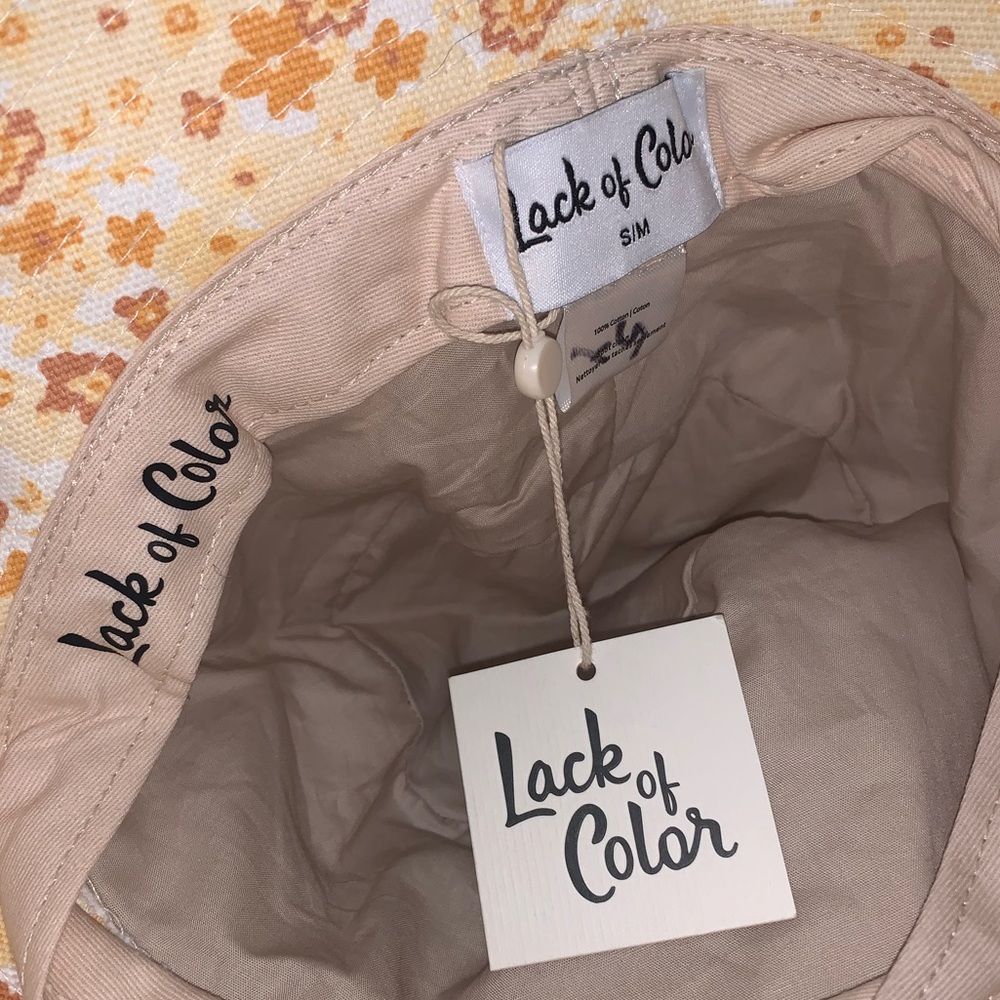 LACK OF COLOR holiday bucket hat cotton floral peach bloom 58 cm UPF 50 NEW TAGS - Picture 16 of 16